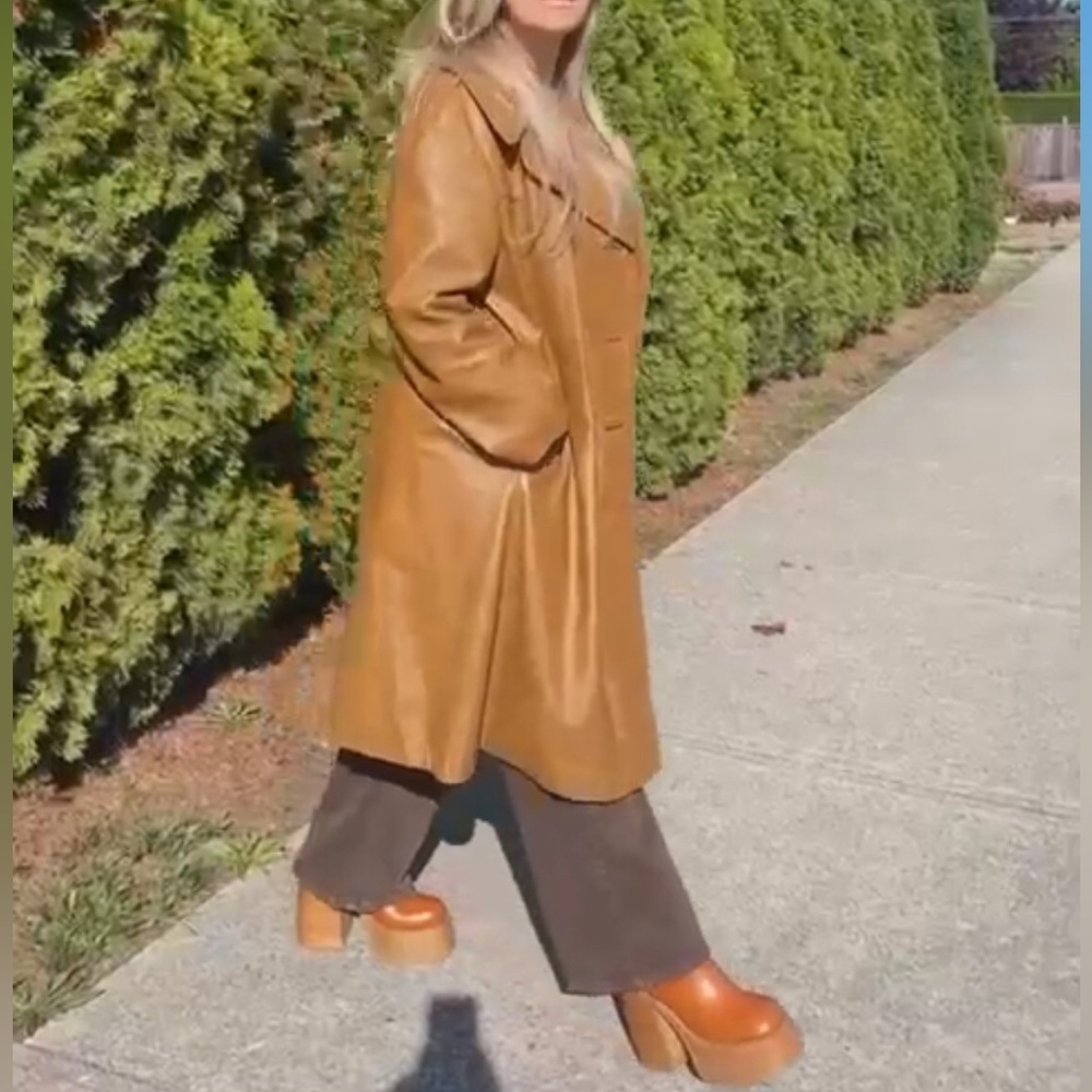 COPY - Vintage Stall Leather Trench Coat - Picture 4 of 16